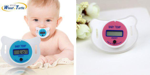 Pacifier with thermometer