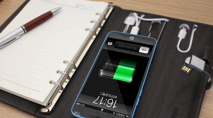 Organizer with flash and an external battery