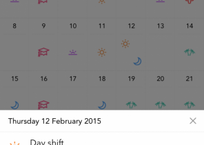 Shifts for iOS - a calendar that is useful to those who work in shifts