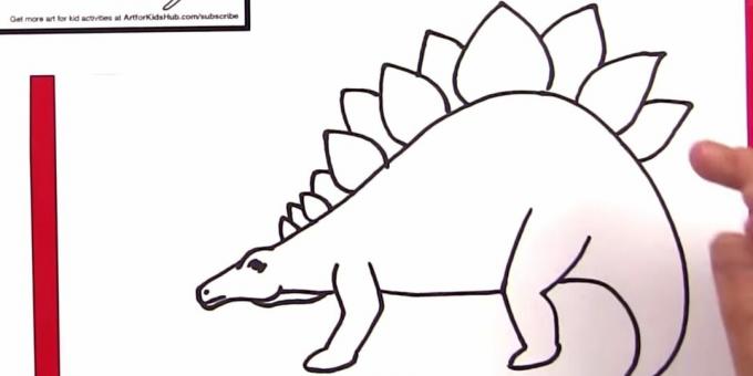 How to draw a Stegosaurus: add legs and plates