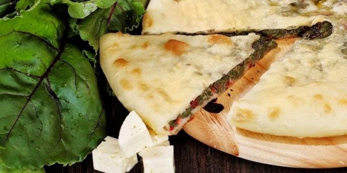 Ossetian pie with cheese and beet tops