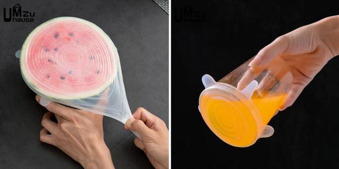 Silicone lids for products