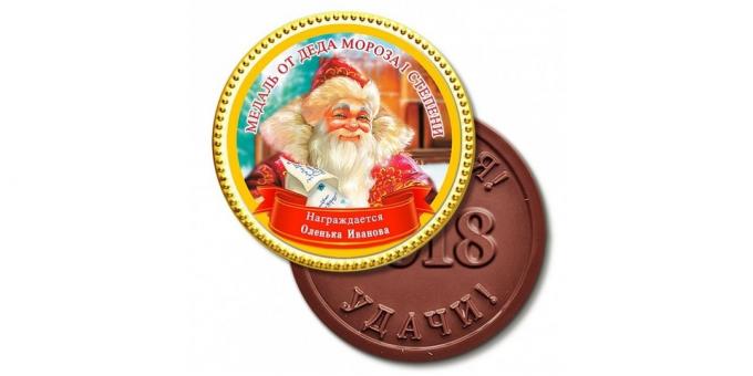 Gifts for the New Year: chocolate medal