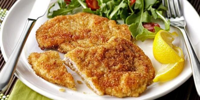 Pork chops with cheese crust