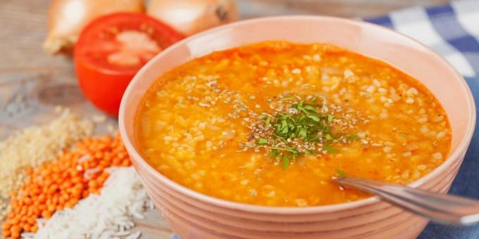Ezogelin - Turkish soup with bulgur, rice and lentils