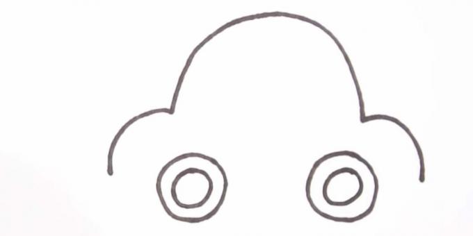 How to draw a car: depict the wheels