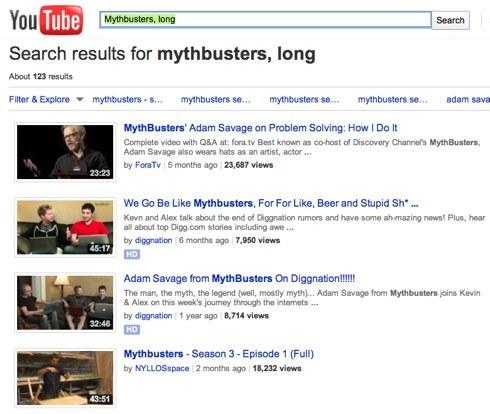 Mythbusters, long