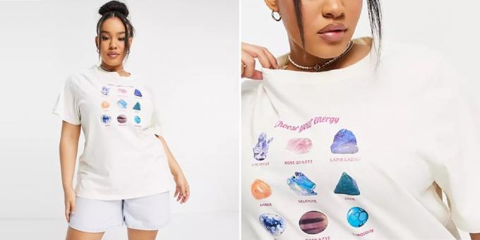 T-shirts with prints: with the names of minerals 