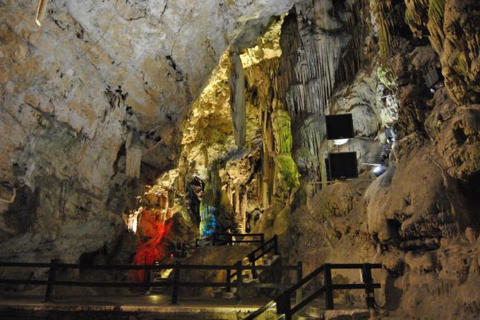 Limestone cave in Gibraltar St. Michael's Cave