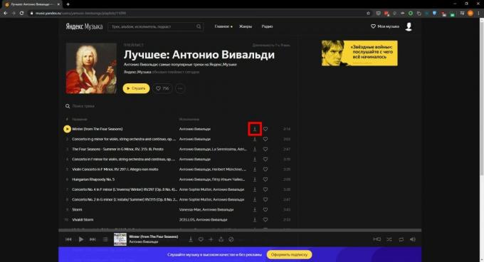 Download music from Yandex. Music ": Skyload