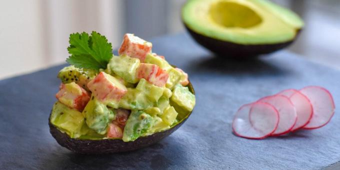 Crab salad with avocado