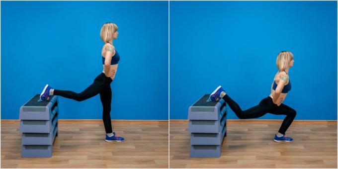 How to lose weight by 5 kg: Split squats on one leg