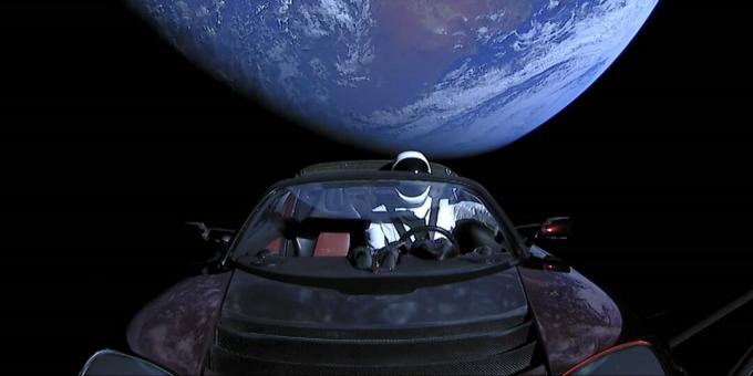Unusual objects in space: the Tesla car