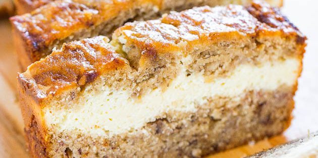 Banana cake with cream filling