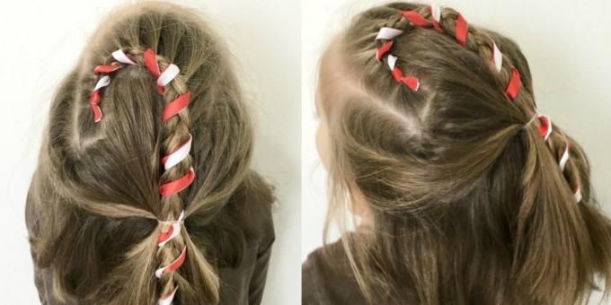 New hairstyles for girls: "Candy Cane" from spit