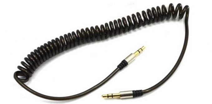 Coiled AUX-cable