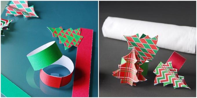 How to decorate a New Year's table: rings made of paper