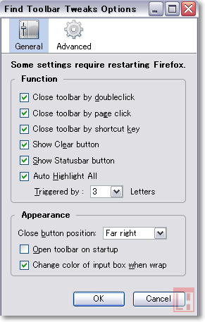 Find Toolbar Tweaks expansion optimizes search in Firefox