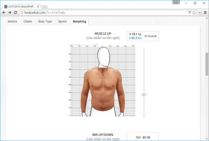 Virtual simulator to BodyWHAT