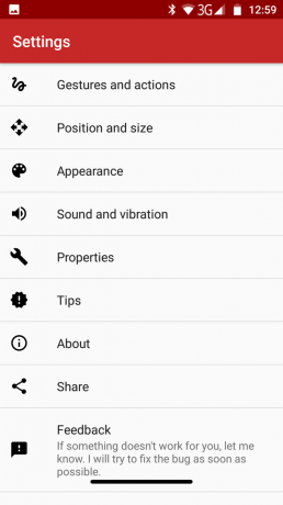 Gesture Control: Settings