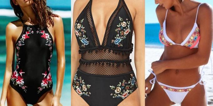 Swimsuit with embroidery