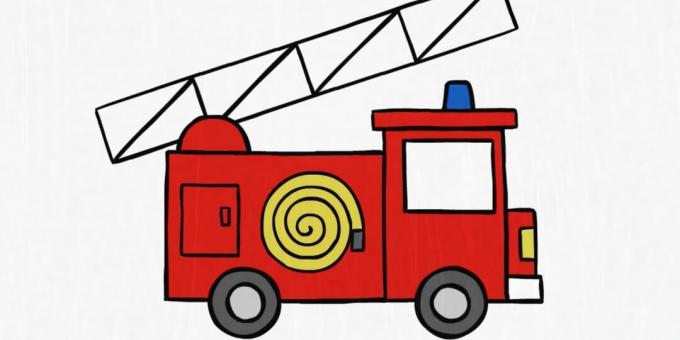 How to draw a fire truck