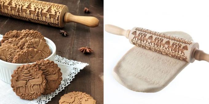 Products with aliexpress, which will help create a Christmas mood: Rolling pin with a picture