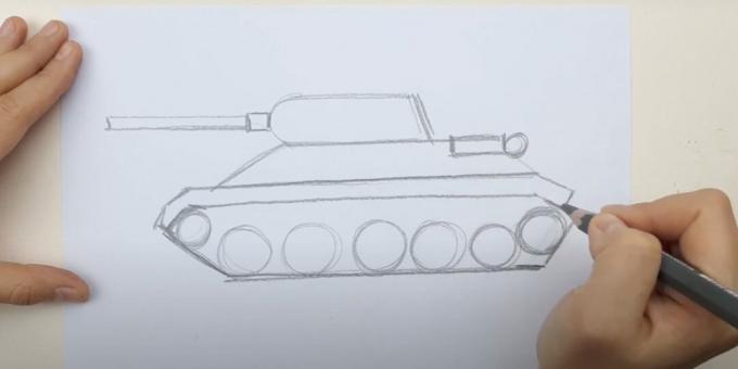 How to draw a tank: draw a cannon