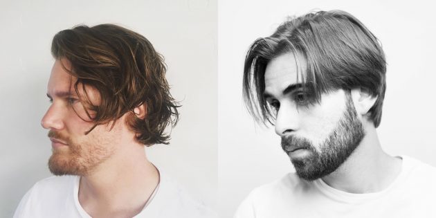 Trendy men's haircuts for holders of long hair: Creative haircut with bangs is very long