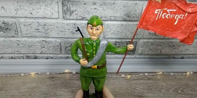 Craft from salt dough "Soldier"