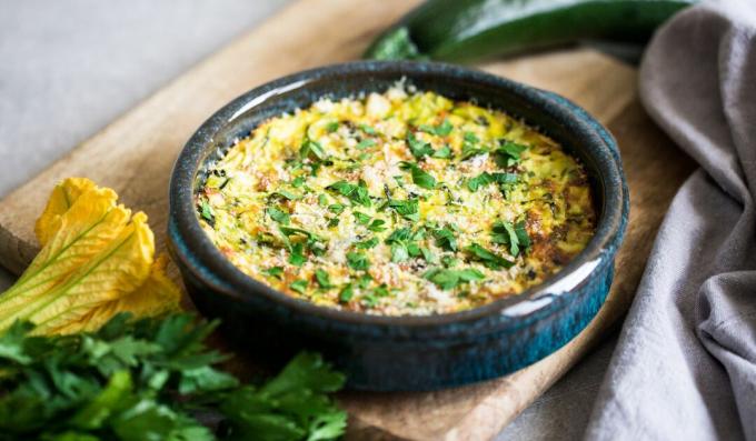 Zucchini casserole with cheese