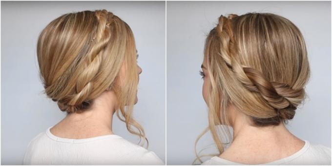 Hairstyles for long hair: "crown" of the twisted pryadok