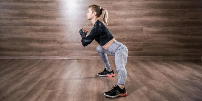 Side lunges: Squat until you can maintain a neutral lower back
