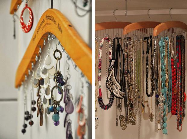 jewelry on a hanger