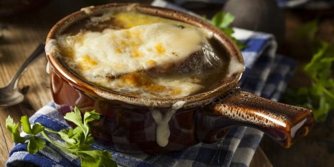 French onion soup with beer