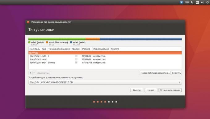 Install Ubuntu instead of the current system in manual mode