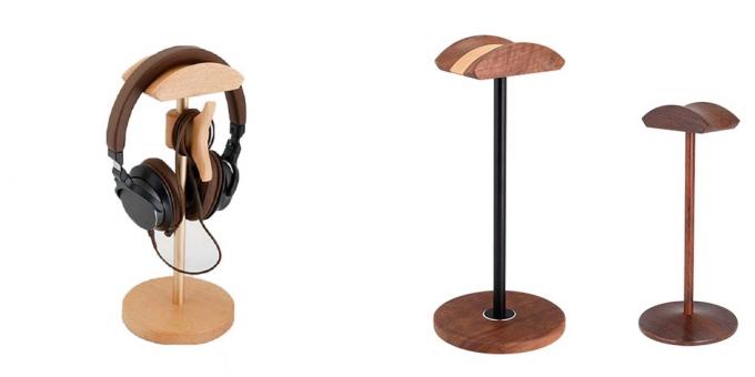 Wooden home accessories: headphone stand 