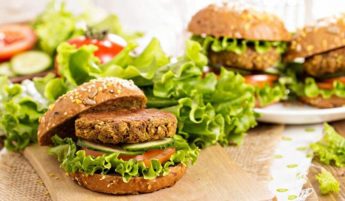 Veggie Burger with Potato and Nut Cutlet