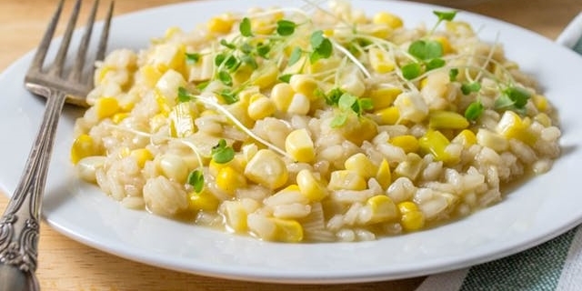 Risotto with corn