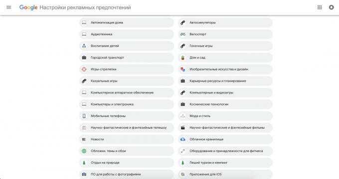 data Google: Setting advertising