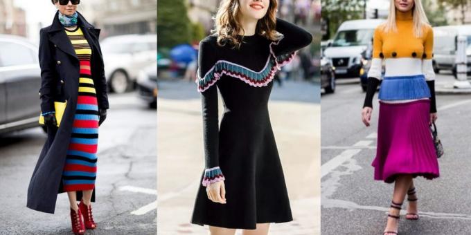 Fashion dress 2019 with knitted elements 