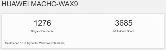 Huawei MateBook X Pro 2020: Geekbench results