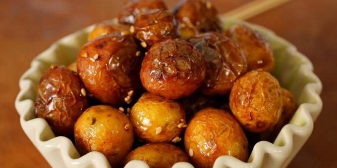 Recipes: Young potatoes in a glaze of soy sauce, honey and garlic