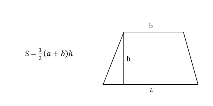 How to find the area of ​​a trapezoid through the bases and height